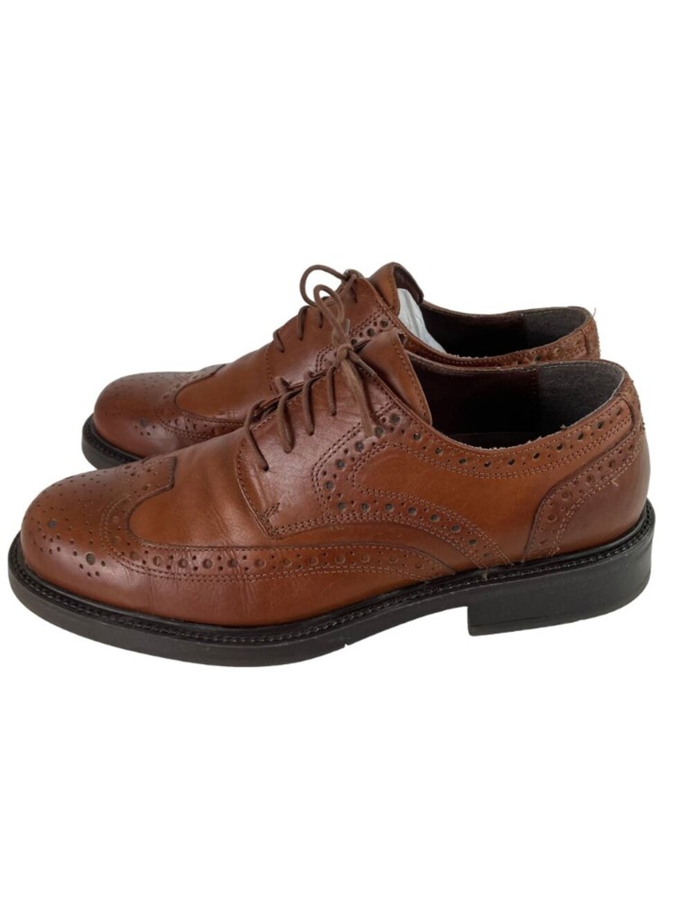 Bill Blass Mens Size 10M Brown Wingtip Oxford Lace Up Leather Shoes